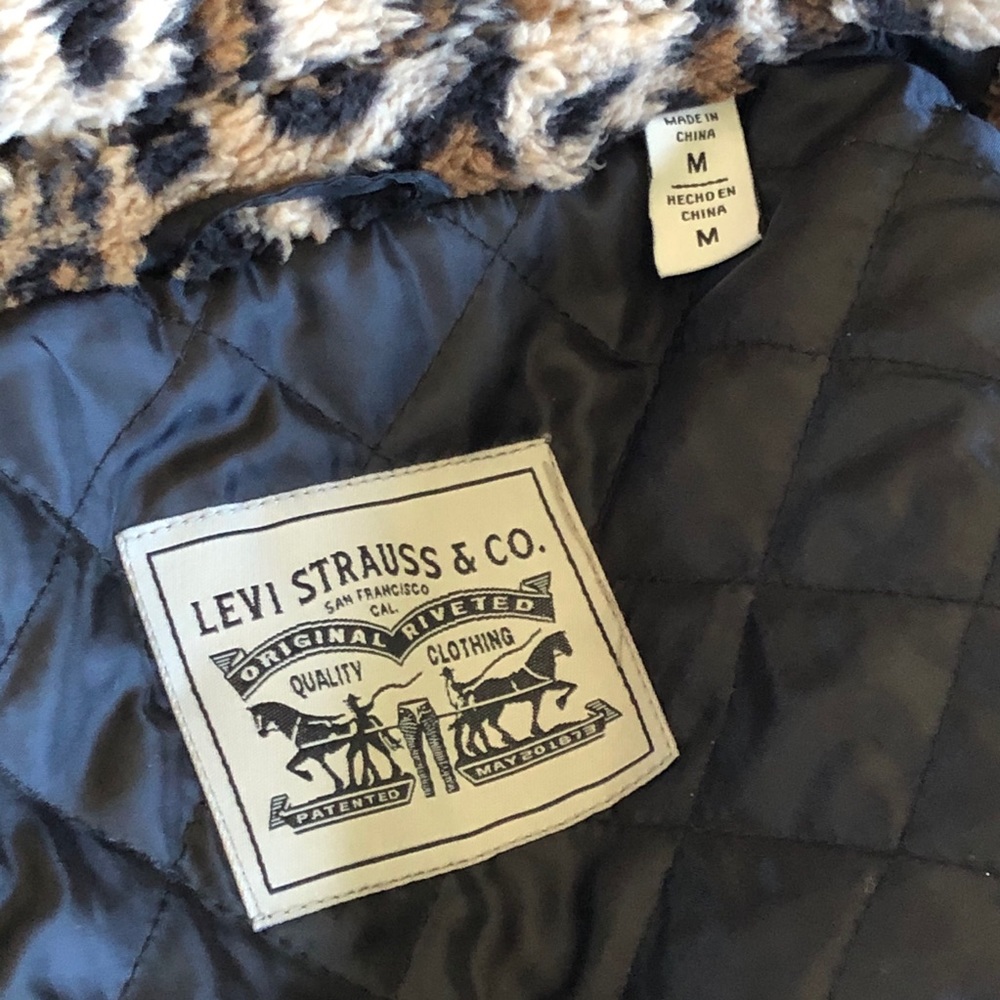 Levi’s Women's Moto Jacket Leopard Print Faux M - Picture 11 of 16